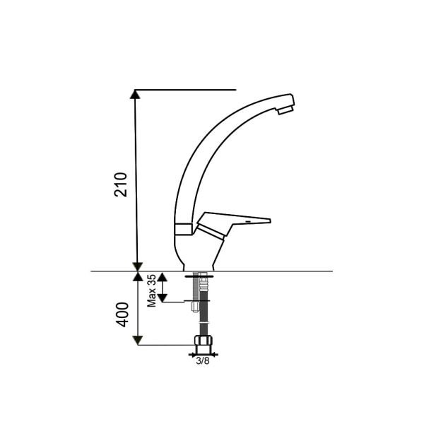 Avorio Monza Kuğu Lavabo Batarya 304 Boru