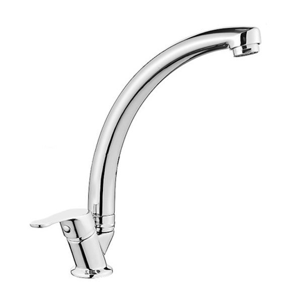 Avorio Alaska Tek Su Girişli  Kuğu Lavabo Batarya 304 Boru