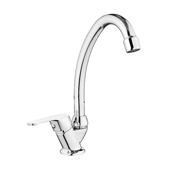 Avorio Alaska Tek Su Girişli  Kuğu Lavabo Batarya 304 Boru
