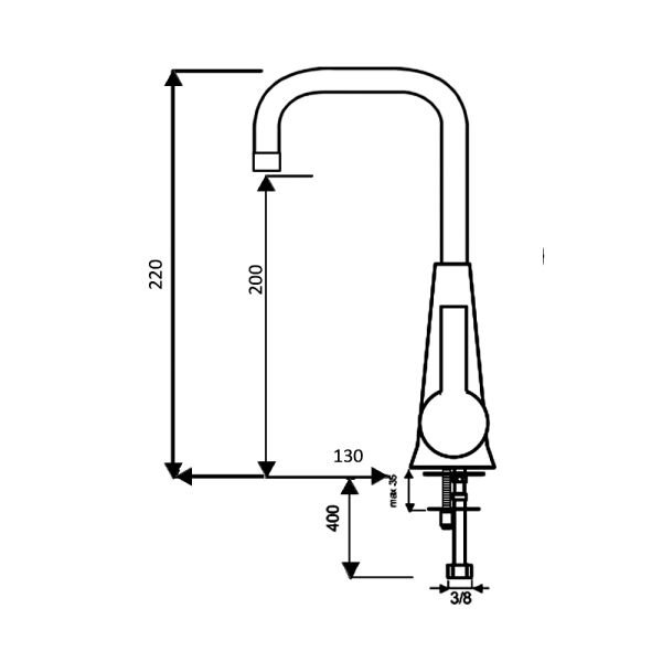 Avorio Monako Kuğu Lavabo Batarya 304 Boru